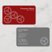 Carte De Visite Four Gears II - Blanc sur Ruby Red - Grey Back (Devant / Derrière)