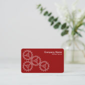 Carte De Visite Four Gears II - Blanc sur Ruby Red - Grey Back (Debout devant)