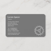 Carte De Visite Four Gears II - Blanc sur Ruby Red - Grey Back (Dos)