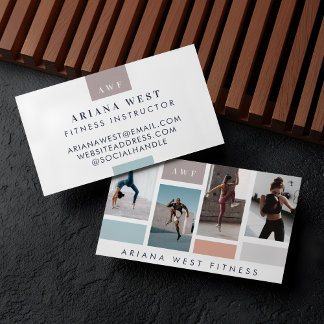 Carte De Visite Four Photo Collage moderne Fitness de l'entraîneur