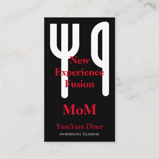 Carte De Visite Fourche et couteau (Devant)