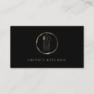 Carte De Visite Fourchette Cuillère Couteau Logo Cuisine pour Boul