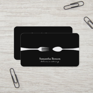 Carte De Visite Fourchette et couteau de catering de cuisine de ch