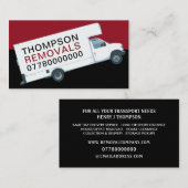 Carte De Visite Fourgonnette blanche, société de déménagement (Devant / Derrière)