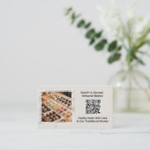 Carte De Visite Fournil de bonbons avec image et code QR (Debout devant)