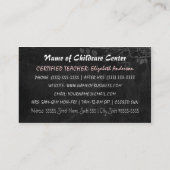 Carte De Visite Fournisseur de services de garde d'enfants Cute Fl (Dos)