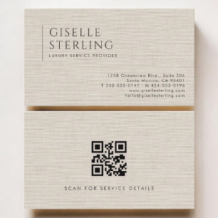 Carte De Visite Fournisseur de services de luxe Code QR linge neut