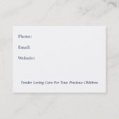 Carte De Visite Fournisseur de soin de jour : Photo des bébés (Dos)