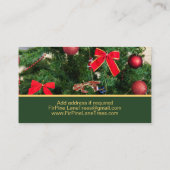 Carte De Visite Fournisseur d'éleveur d'arbres de Noël (Dos)