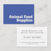 Carte De Visite Fournitures d'alimentation animale Gras et Clear D (Devant / Derrière)