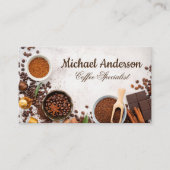 Carte De Visite Fournitures de fabrication de café sur table (Devant)