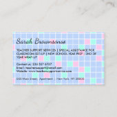 Carte De Visite Fournitures de l'école d'enseignante Lady Cartoon (Dos)