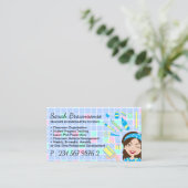 Carte De Visite Fournitures de l'école d'enseignante Lady Cartoon (Debout devant)