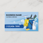 Carte De Visite Fournitures de nettoyage Service de ménage Courbes (Devant)