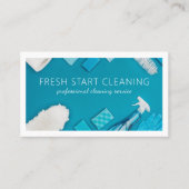 Carte De Visite Fournitures de service de nettoyage de maison prof (Devant)
