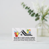 Carte De Visite Fournitures et services de nettoyage (Debout devant)