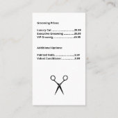 Carte De Visite Fourrure de chien composeur (Dos)