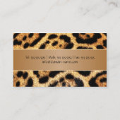 Carte De Visite Fourrure élégante de léopard de Faux (Dos)