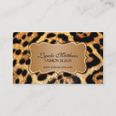 Carte De Visite Fourrure élégante de léopard de Faux (Devant)