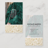 Carte De Visite Fourrure verte | Modèle mode | Consultant (Devant / Derrière)