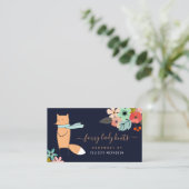 Carte De Visite Fox et Floral Petite entreprise (Debout devant)