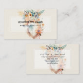 Carte De Visite Fox Flower Crown Watercolor                        (Devant / Derrière)