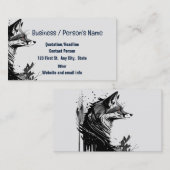 Carte De Visite Fox Foxes Head Logo Animal Howling Moon (Devant / Derrière)