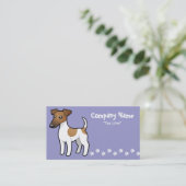 Carte De Visite Fox Terrier doux de bande dessinée (Debout devant)