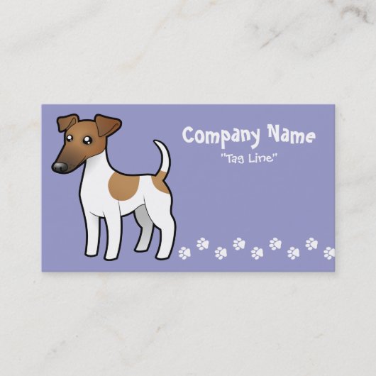 Carte De Visite Fox Terrier doux de bande dessinée (Devant)