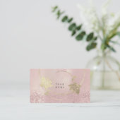 Carte De Visite Foxier Rose Or rose Blush Pearly Floral Parties sc (Debout devant)