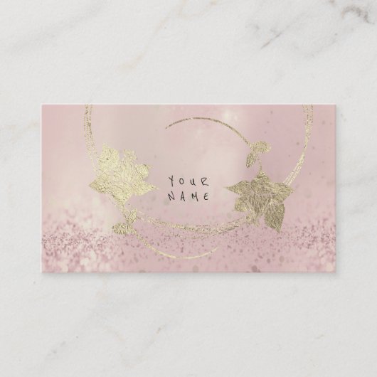 Carte De Visite Foxier Rose Or rose Blush Pearly Floral Parties sc (Devant)