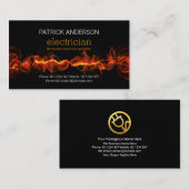 Carte De Visite Foyer Rouge Électrique Lightning Service électriqu (Devant / Derrière)