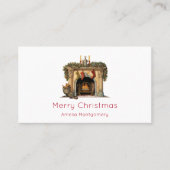 Carte De Visite Foyer victorien cosy Noël (Devant)