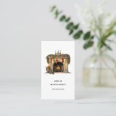 Carte De Visite Foyer victorien cosy Noël (Debout devant)