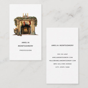 Carte De Visite Foyer victorien cosy Noël