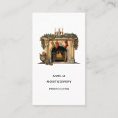 Carte De Visite Foyer victorien cosy Noël (Devant)