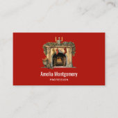 Carte De Visite Foyer victorien cosy Noël (Devant)