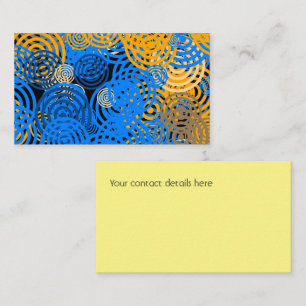 Carte De Visite Fractage Art Bleu Cercles géométriques Swirl Manda