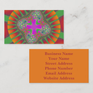 Carte De Visite Fractage coloré rouge, orange et vert