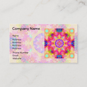 Carte De Visite Fractage Kaleidoscope rose et jaune