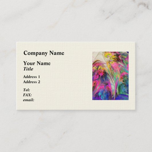 Carte De Visite Fractal - Fleurs tropicales (Devant)