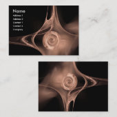 Carte De Visite FRACTAL ROSE 1 antique rose tendre noir blanc (Devant / Derrière)