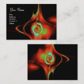 Carte De Visite FRACTAL ROSE 1 bleu clair bleu vert noir (Devant / Derrière)