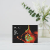 Carte De Visite FRACTAL ROSE 1 bleu clair bleu vert noir (Debout devant)