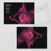 Carte De Visite FRACTAL ROSE 1 douce antique rose noire (Devant / Derrière)