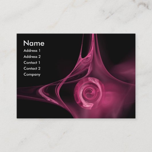 Carte De Visite FRACTAL ROSE 1 douce antique rose noire (Devant)