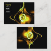 Carte De Visite FRACTAL ROSE 1 jaune vif brun noir (Devant / Derrière)