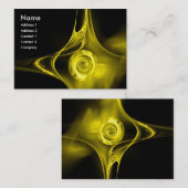 Carte De Visite FRACTAL ROSE 1 jaune vif noir (Devant / Derrière)