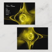 Carte De Visite FRACTAL ROSE 1 jaune vif noir (Devant / Derrière)