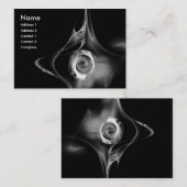 Carte De Visite FRACTAL ROSE 1 noir et blanc clair gris (Devant / Derrière)